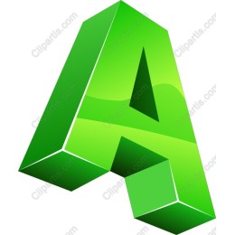 3D Green Letter A