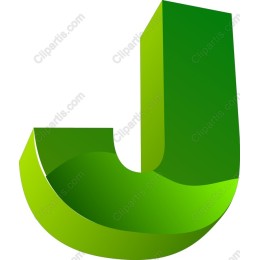 Green 3D Letter J