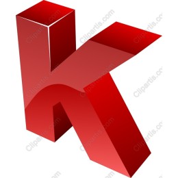 3D Red Letter K