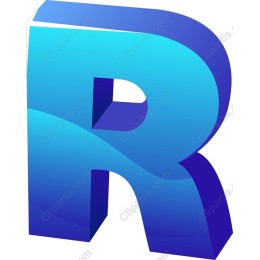 3D Gradient Letter R