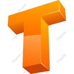 3D Orange T Letter