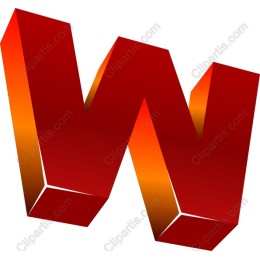 Bold 3D Red Letter W
