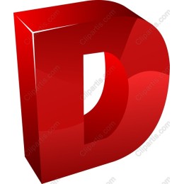 3D Red Letter D