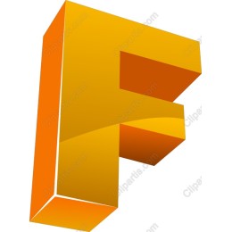3D Golden Letter F