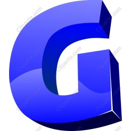 3D Blue Letter G