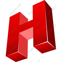 3D Red Letter H