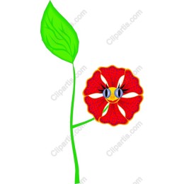 Whimsical Red Flower Character