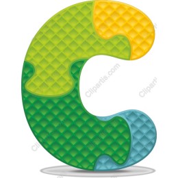 Colorful Puzzle Letter C Clipart