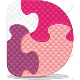 Multi-colored Puzzle Piece D
