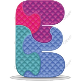 Colorful Puzzle Piece Letter E