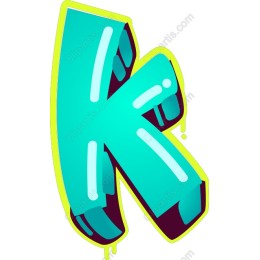 Vibrant K: Stylish Turquoise Letter K