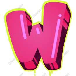 Vibrant Graffiti Letter W