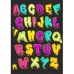 Vibrant Graffiti Alphabet Set