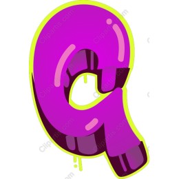 Vibrant Purple Letter Q