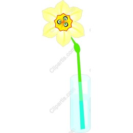 Cheerful Yellow Flower in Glass Vase