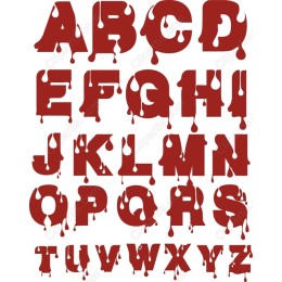 Blood Drip Alphabet Clipart Set