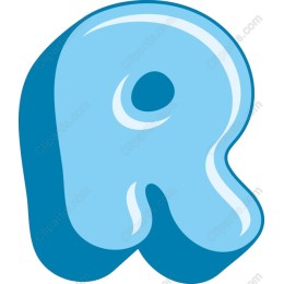 Stylized Blue Letter R
