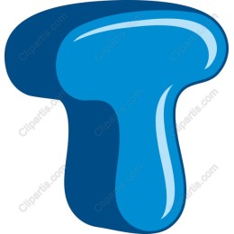 Vibrant Blue Letter T