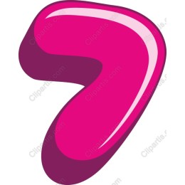 Vibrant Pink Number Seven