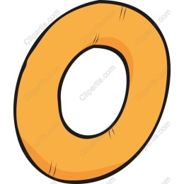 Cartoon Donut Shaped Letter O