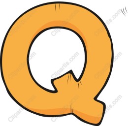 Playful Orange Stylized Letter Q