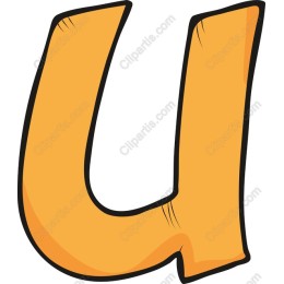 Playful Orange Letter U