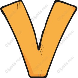 Cartoon Style Letter V