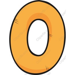 Cartoonish Orange Number Zero