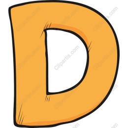 Playful Orange Letter D