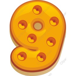 Playful Cheese-Inspired Number 9