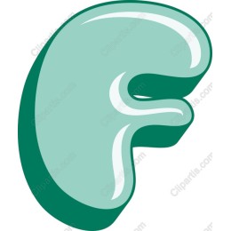 Stylized Letter F in Modern Turquoise