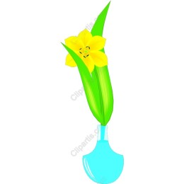 Yellow Flower in Aqua Vase