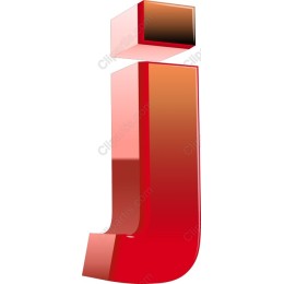 3D Red Letter J