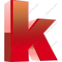 3D Red Letter K