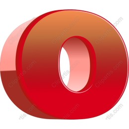 3D Red Letter O
