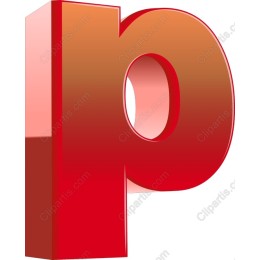 3D Red Letter P