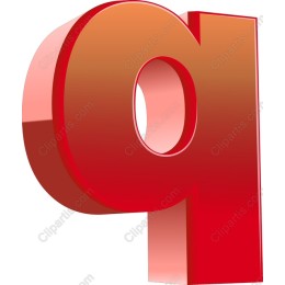 3D Red Letter Q