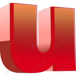 3D Red Letter U