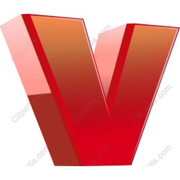 3D Red Letter V