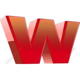 3D Red W