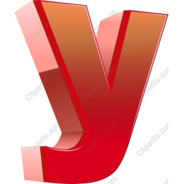 3D Red Letter Y