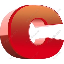 3D Red 'C'