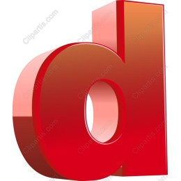 3D Red Letter D