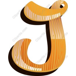 Wooden Textured Letter J