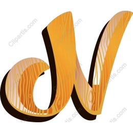 Wood Grain Letter W