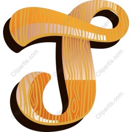 Wood Grain Letter J