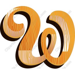 Stylish Wood-Textured Letter W