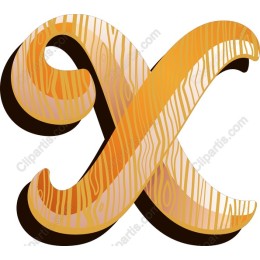 Stylish Wood Grain Letter X