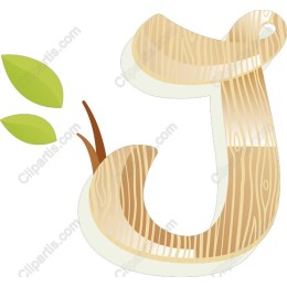 Nature-Inspired Wooden Letter J