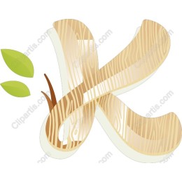 Wood & Leaf Letter K